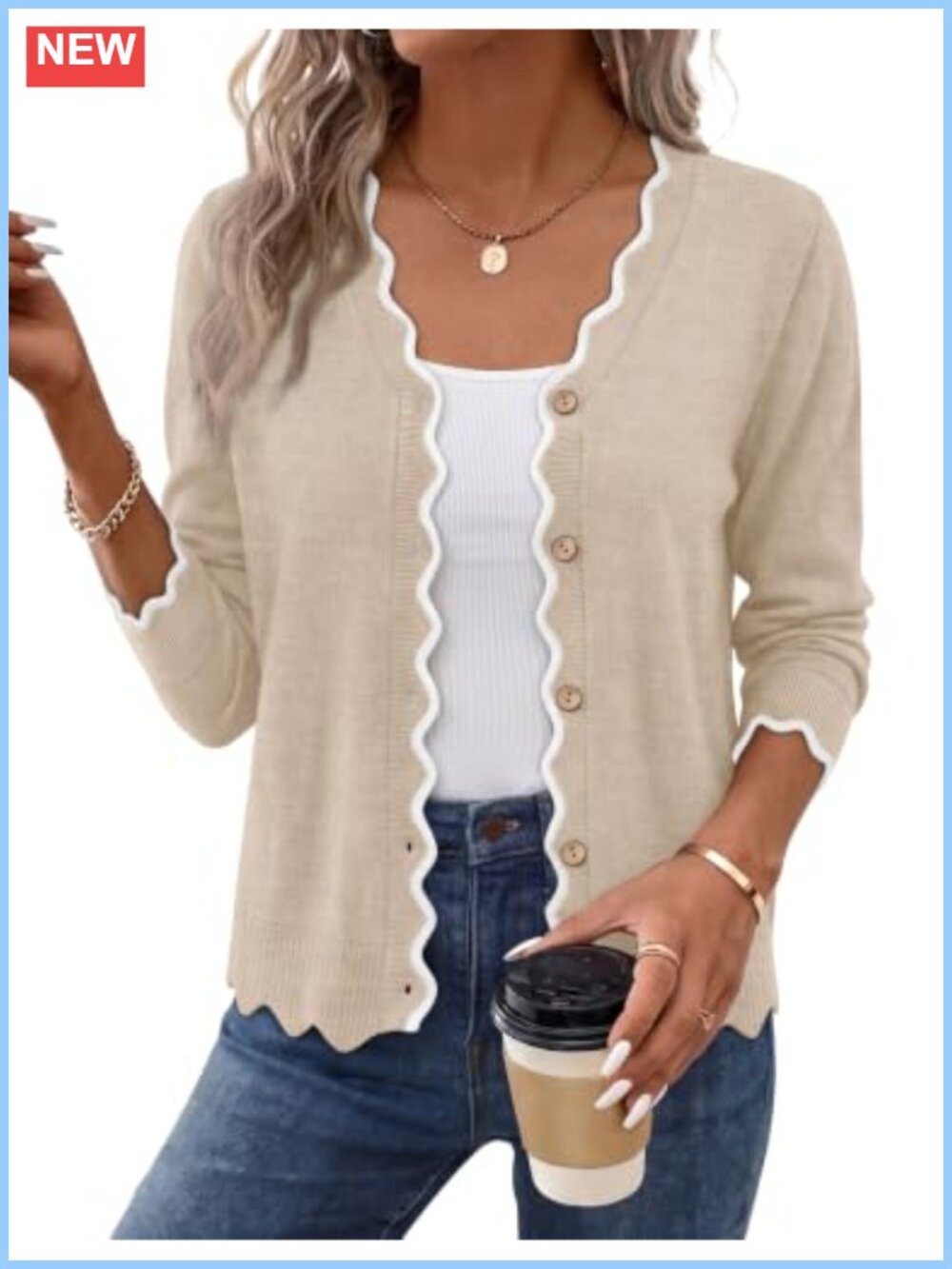Womens Knit Cardigan Sweater V Neck Long Sleeve Button Front Lightweight